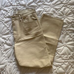Agolde Genuine Leather beige Straight Jeans